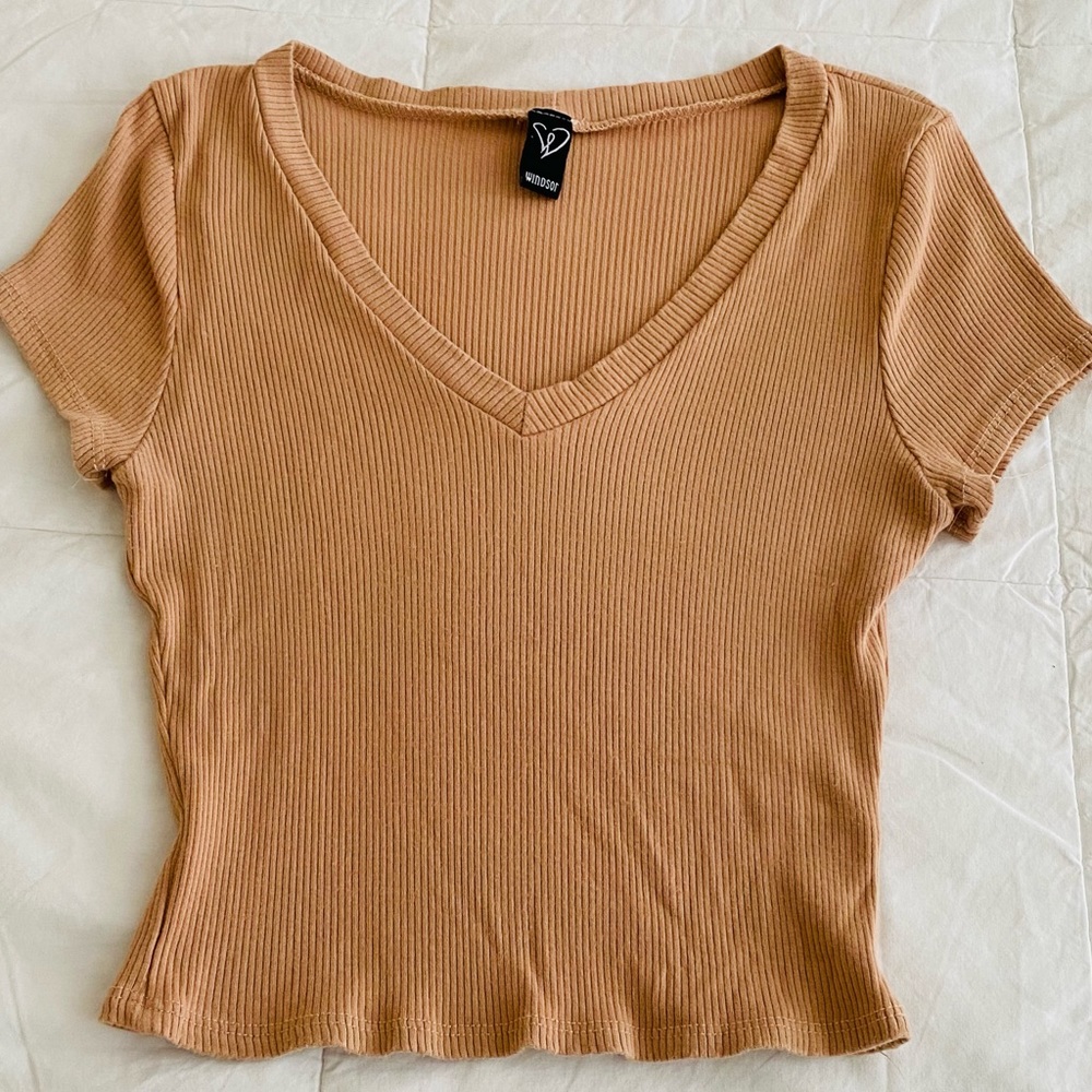 Brown Fitted Top